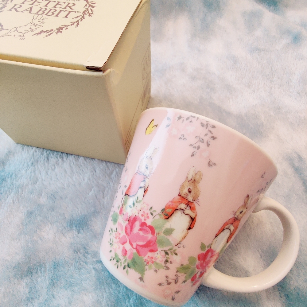 Peter Rabbit Porcelain Mug Pink Tea Cup Boxed